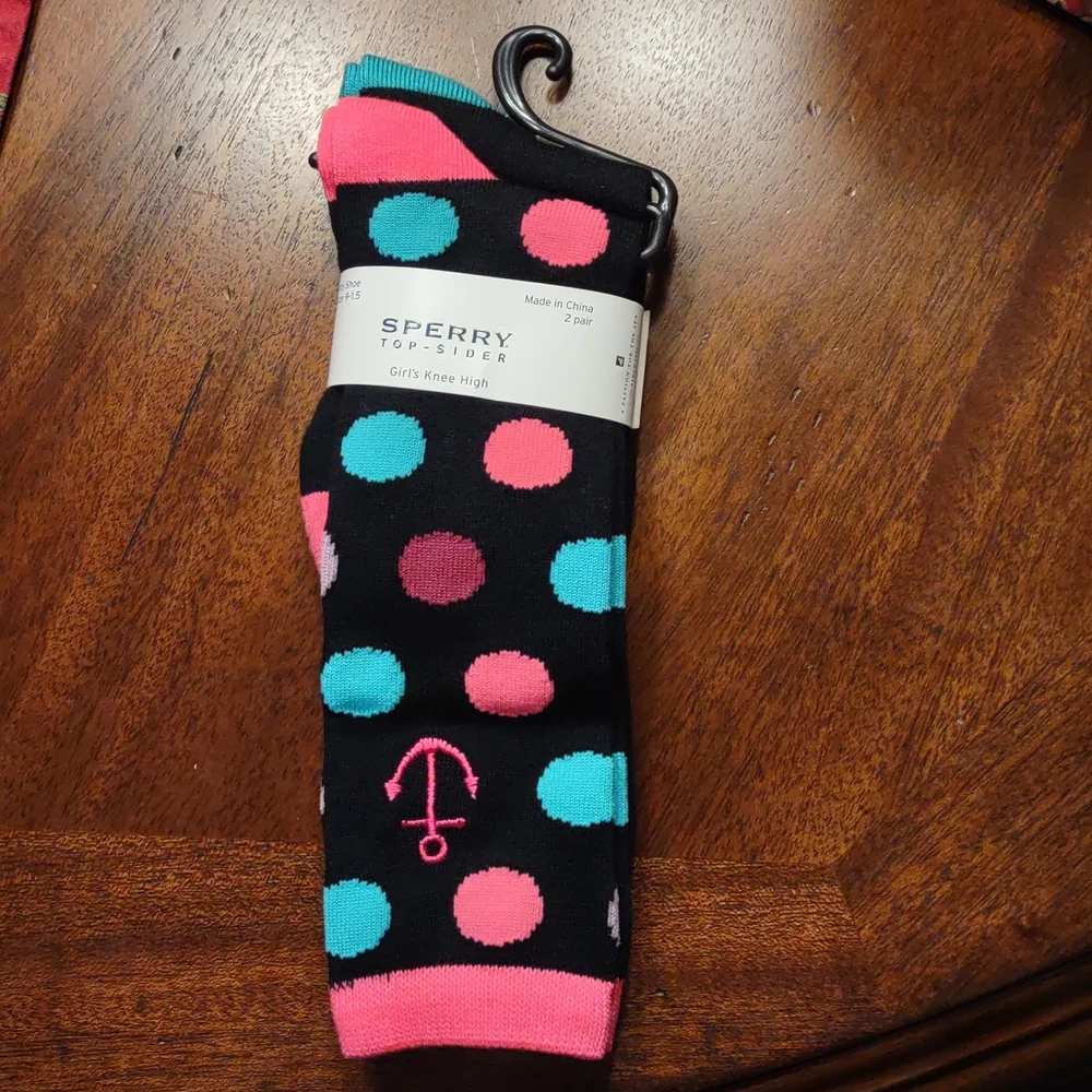 Sperry Poka Dot Knee High Socks